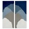Stupell Industries Textured Blue Abstract Mountains 2 pc Canvas Wall Art Set Design by Ben Schneider